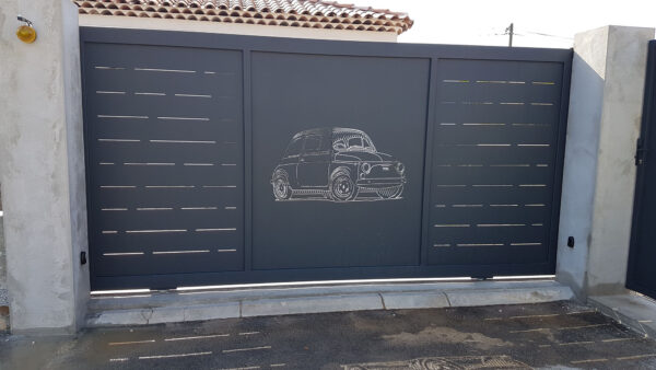 Portail coulissant et portillon personnalisés avec découpe laser – Image 2