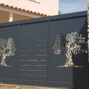 Portail coulissant laser oliviers