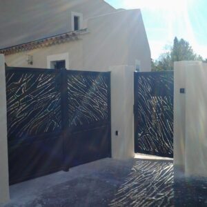 Portail fer moderne découpe laser