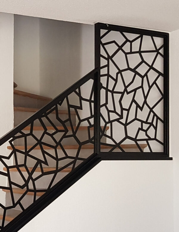 Rampe d'escalier découpe laser